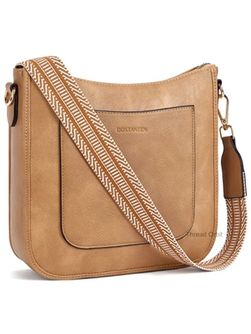 Vegan Leather Crossbody Bag with Guitar Strap for Travel